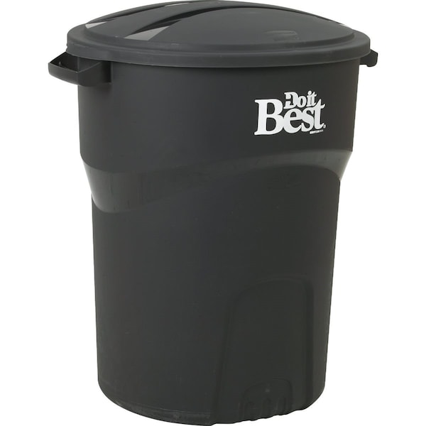 All-Source Roughneck 32 Gal. Black Trash Can with Lid 608017 - main